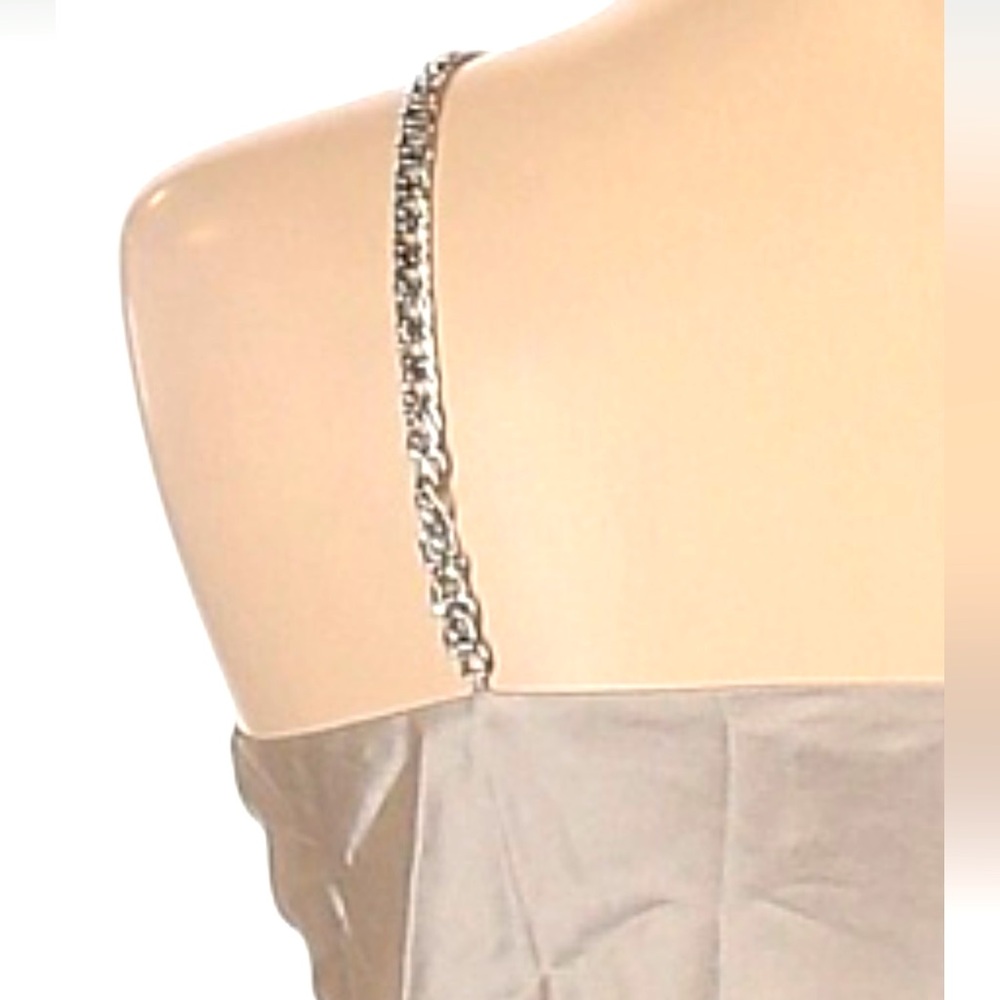 Beautiful small grey silky/satin CAMI NYC tank with chain straps
